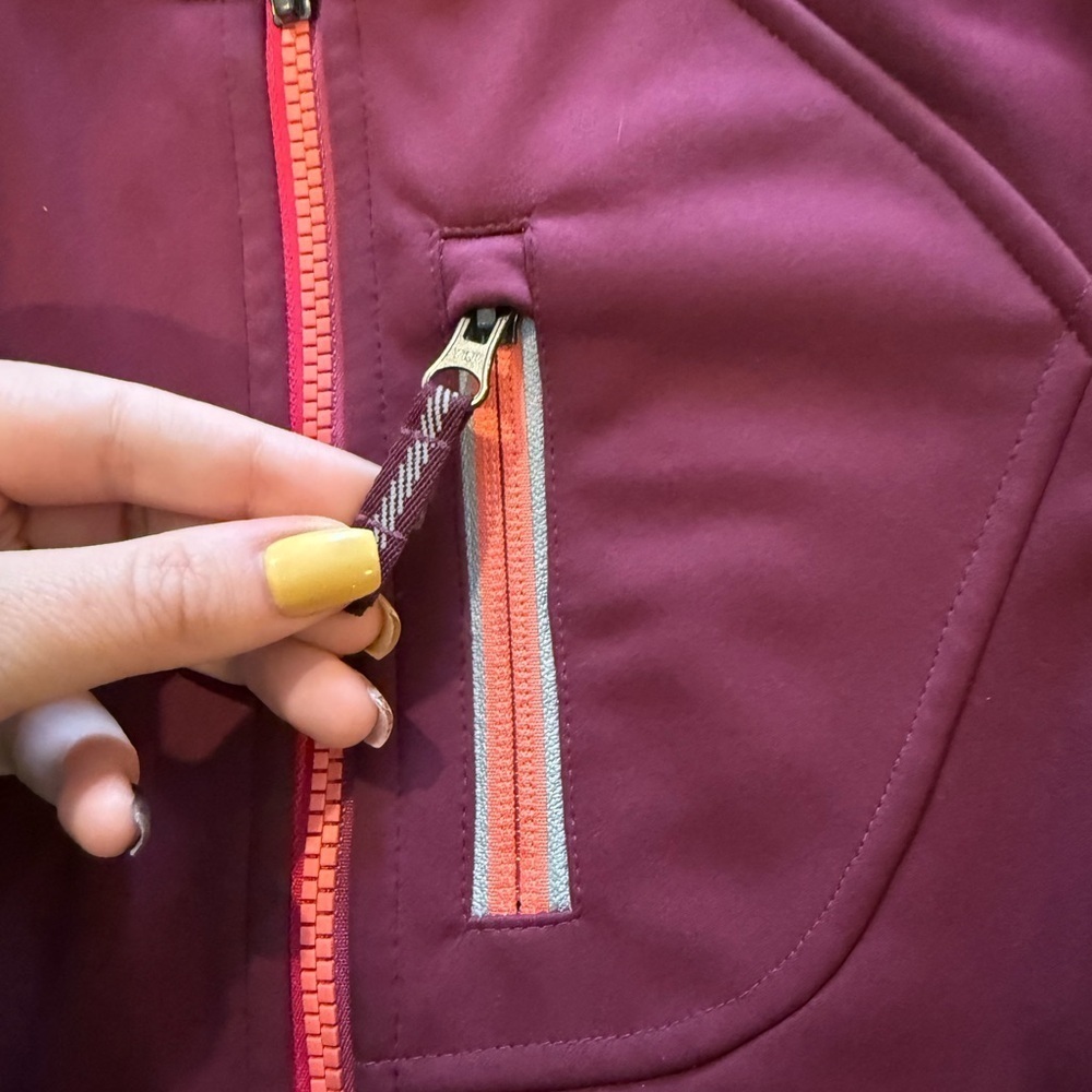 Kids Zip-Up Jacket - burgundy with pink interior - Picture 2 of 6